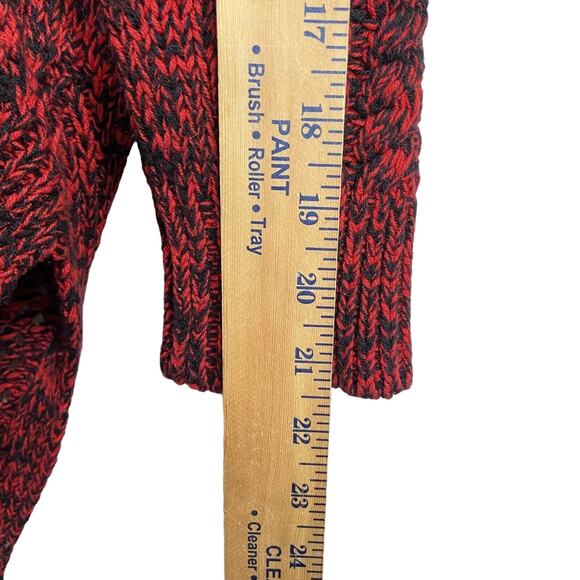 Express Sweater Cable Knit Women Sz S Red Black Oversized Slouchy Long Sleeve - Picture 10 of 10